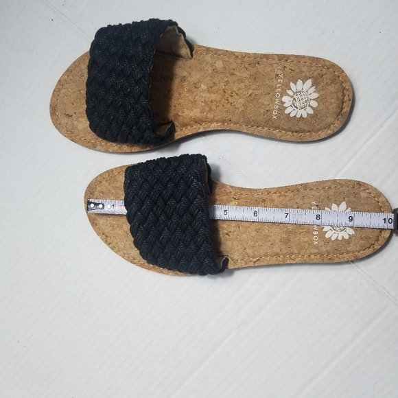 Yellow Box Black Woven Sandals - Picture 4 of 13